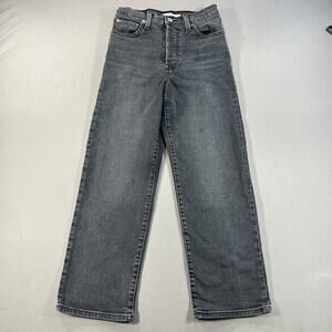 Levi's Jeans Women's 26 Ribcage High Rise Straight Ankle Black Denim